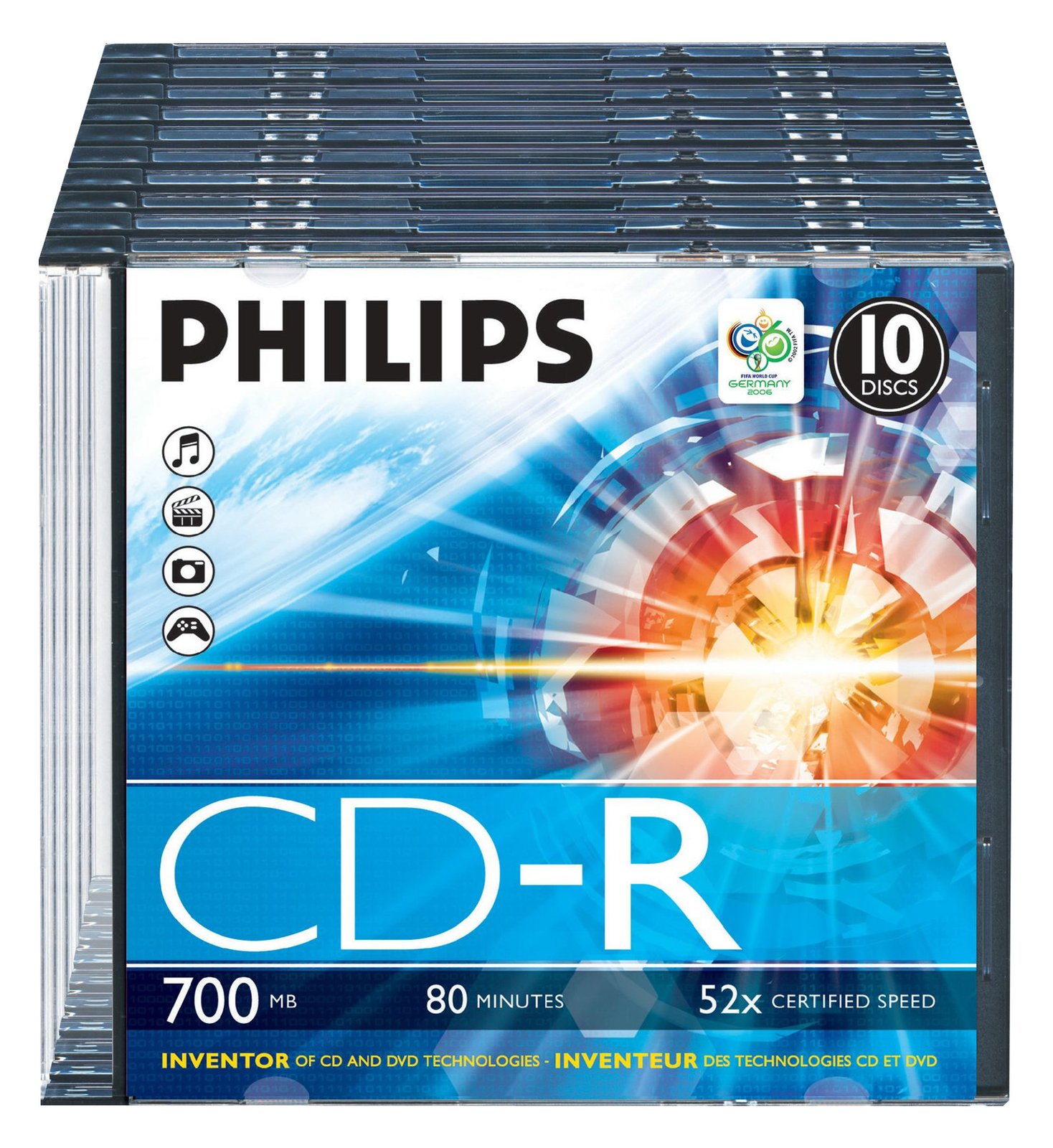 Philips 10 x CD-R - 700 MB (80 Min) 52x - Slim
