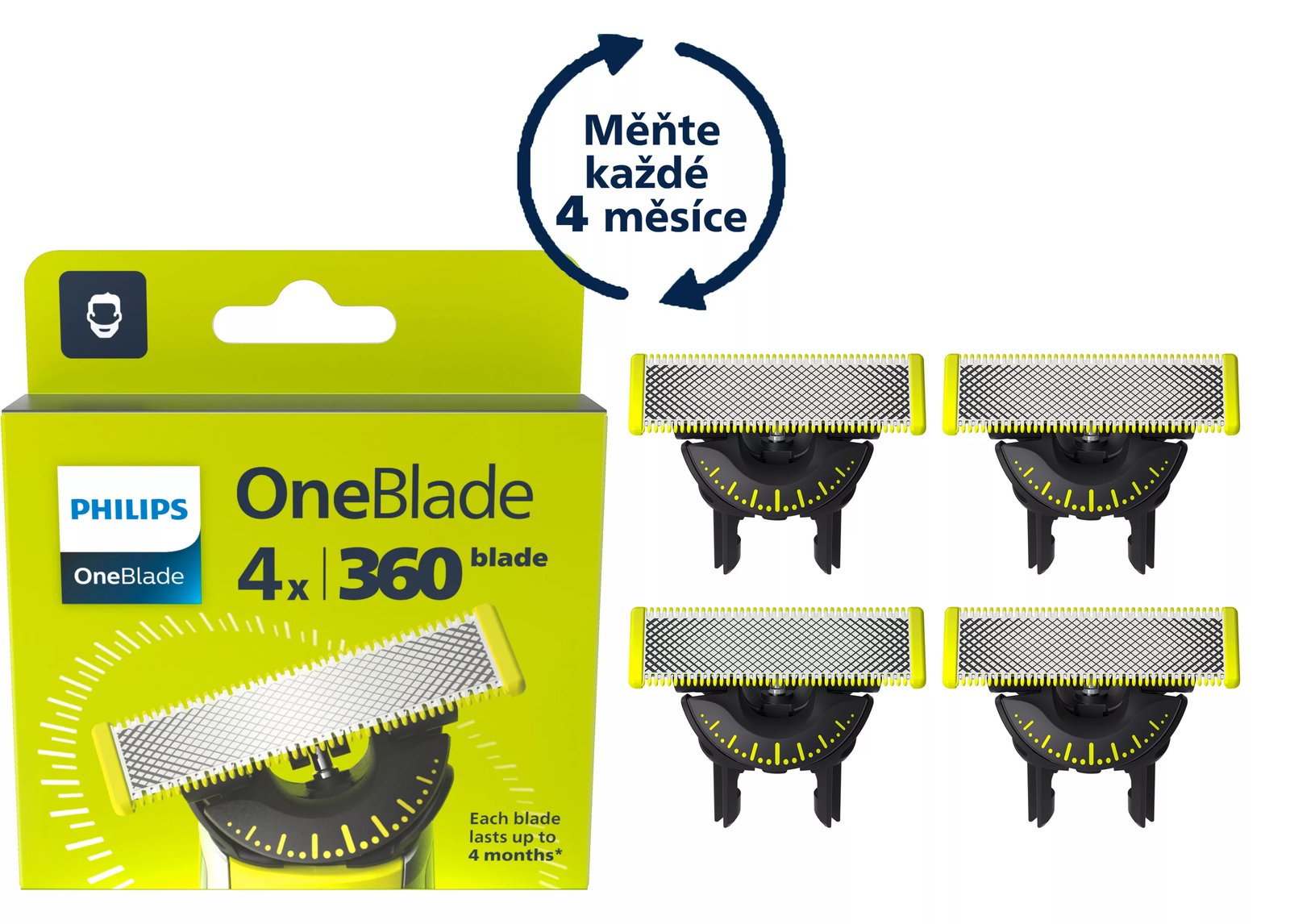 Philips Blades OneBlade Philips, 360flex, 4pack