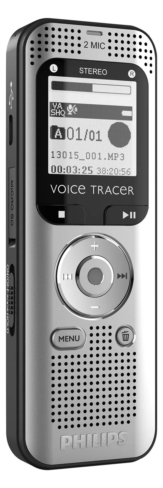 Philips Diktiergerät VoiceTracer Dvt2015 - Recorder - 2.400 min, Ansicht 3