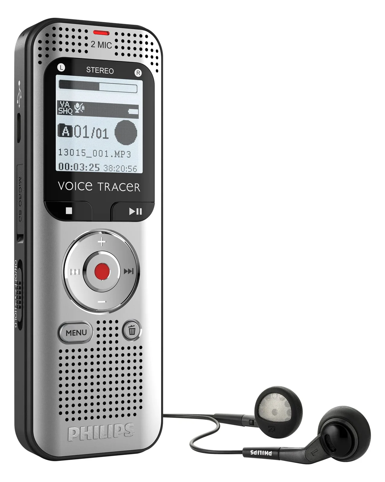 Philips Diktiergerät VoiceTracer Dvt2015 - Recorder - 2.400 min, Ansicht 4