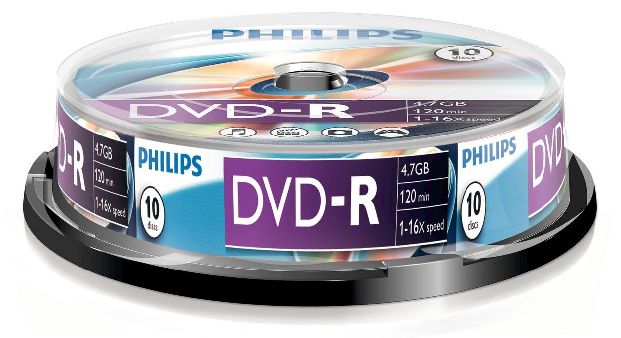 Philips DM4S6B10F - 10 x DVD-R - 4.7 GB (120 Min.)