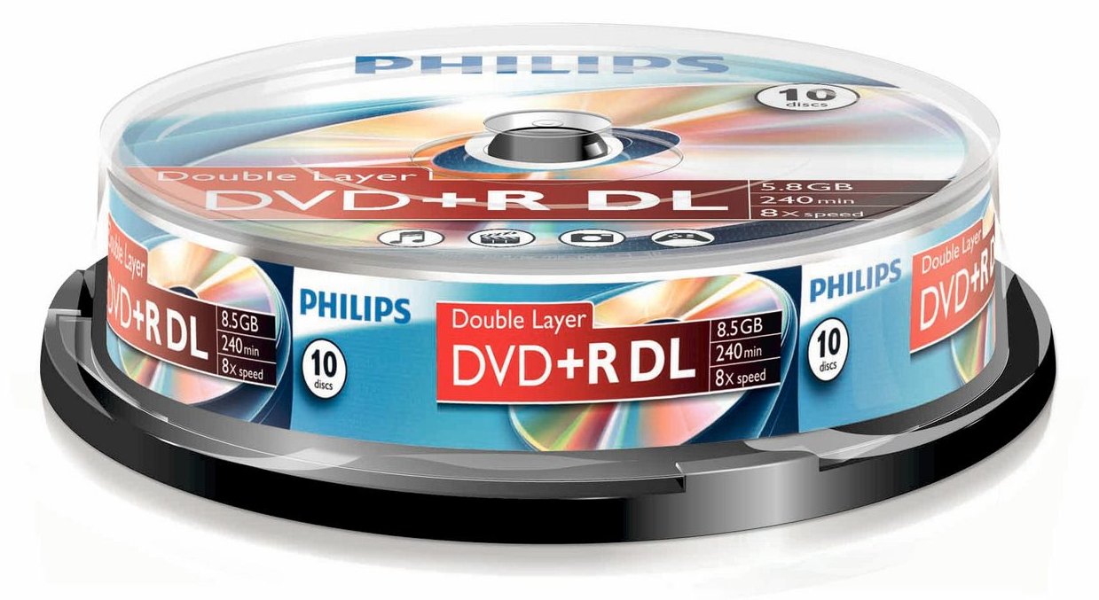 Philips DR8S8B10F - 10 x DVD+R DL - 8.5 GB (240 Min.)