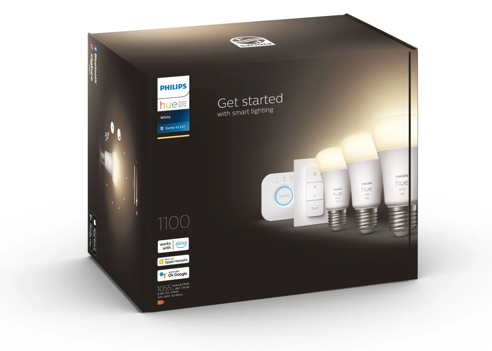 Philips Hue White Starter Kit - Drahtloses Beleuchtungs-Kit - LED-Lampe x 3 - E27 - 9.5 W (Entsprechung 75 W), Ansicht 2