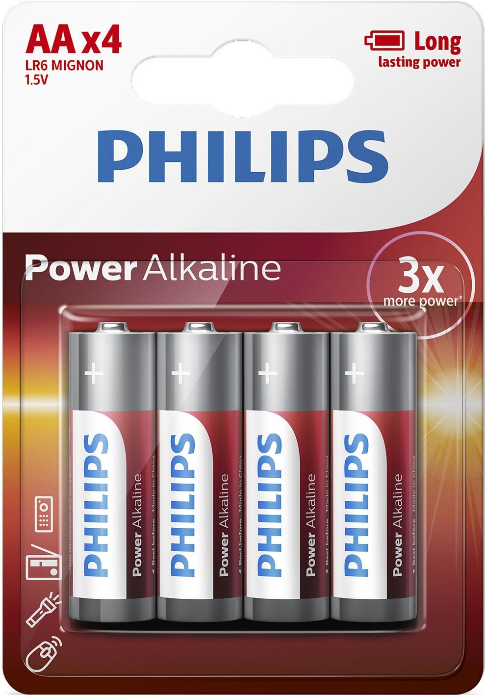 Philips Power Life LR6P4B - Batterie 4 x AA-Typ von LumaTech
