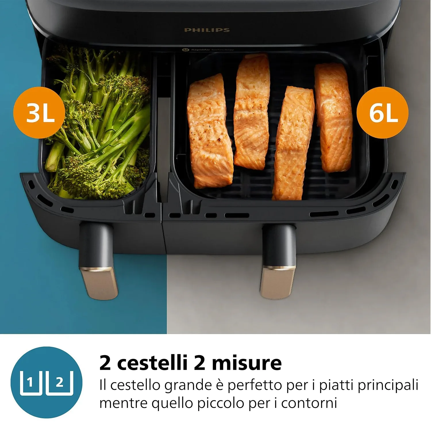 Philips Series 3000 NA352 Airfryer 2.75kW Trækulsgra/kobber, Ansicht 2