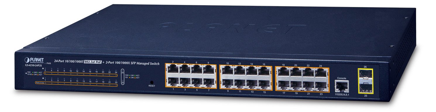 Planet GS-4210-24P2S - Switch - managed - 24 x 10/100/1000 (PoE+)