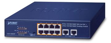 Planet GSD-1008HP - Unmanaged - Gigabit Ethernet (10/100/1000) - Vollduplex - Power over Ethernet (PoE) - Rack-Einbau von LumaTech