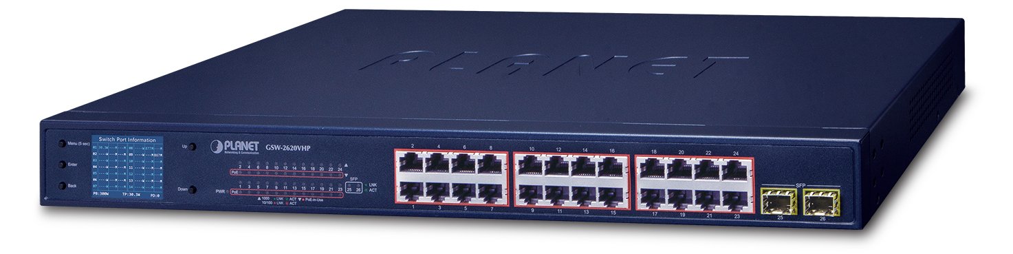 Planet GSW-2620VHP - Switch - 24 x 10/100/1000 (PoE+)