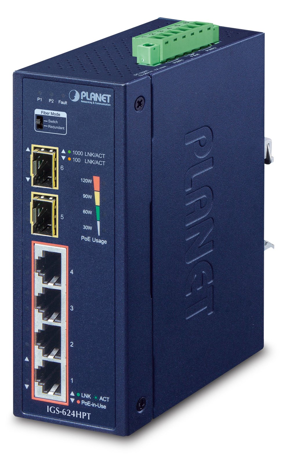 Planet IGS-624HPT - Switch - 4 x 10/100/1000 (PoE+)