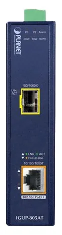 Planet IGUP-805AT - Medienkonverter - 1GbE - 10Base-T, 100Base-TX, 1000Base-T, 1000Base-X, 100Base-X - SFP (mini-GBIC), Ansicht 2