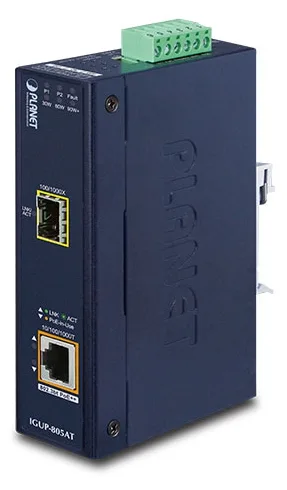 Planet IGUP-805AT - Medienkonverter - 1GbE - 10Base-T, 100Base-TX, 1000Base-T, 1000Base-X, 100Base-X - SFP (mini-GBIC), Ansicht 4