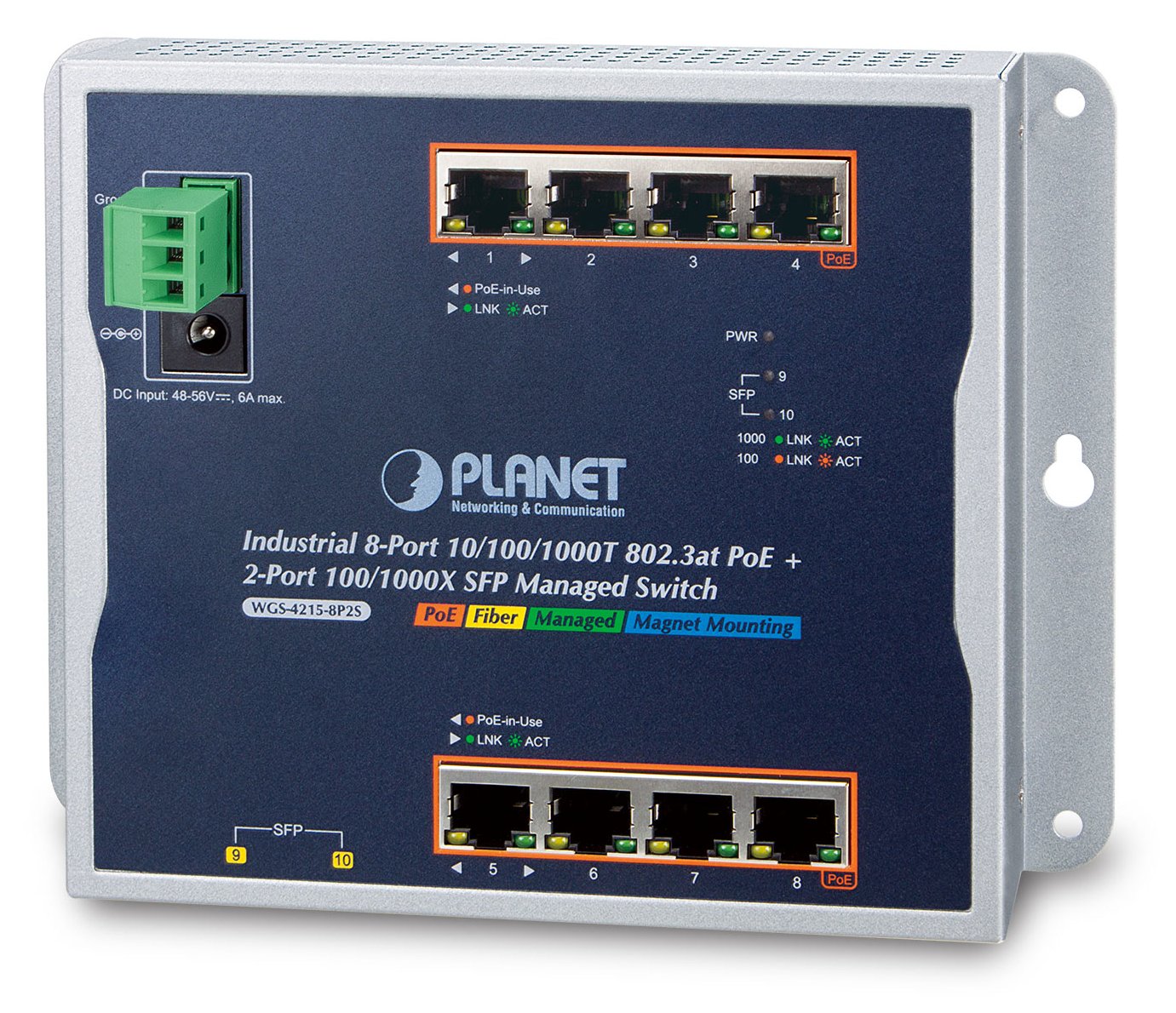 Planet WGS-4215-8P2S - Switch - managed - 8 x 10/100/1000 (PoE+)