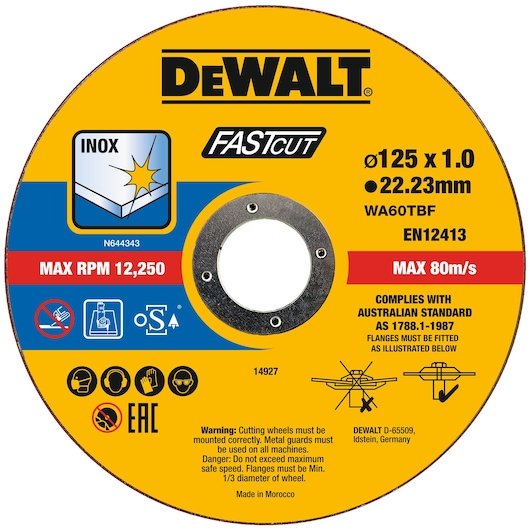 DEWALT Trennscheibe 125x1x22.23 mm Inox