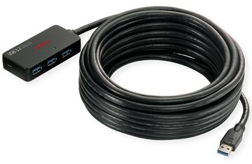 ROLINE USB 3.2 Gen1 Hub 4x mit Verlängerungskabel 10m von LumaTech