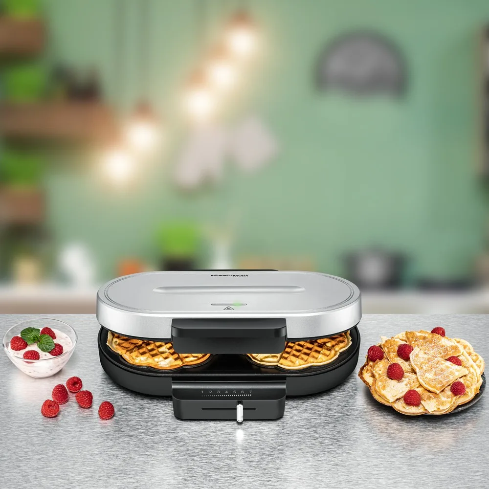 ROMMELSBACHER WA 1250 - 2 Waffel(n) - Herz (Form) - Silber - 1,6 cm - Kunststoff - 1250 W, Ansicht 2