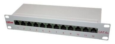 ROTRONIC-SECOMP Roline - Patch Panel - CAT 6a - RJ-45 X 12 - Grau - 1U - 25.4 cm (10) von LumaTech