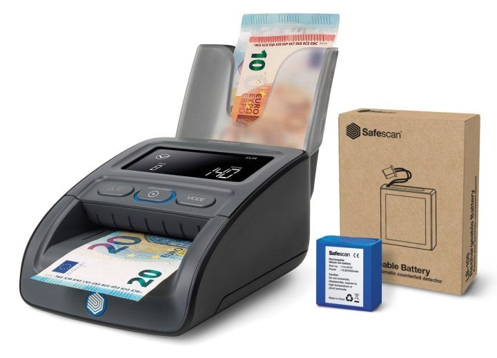 Safescan 155-S Komplett SET Geldprüfgeraet Batterie & Stapler