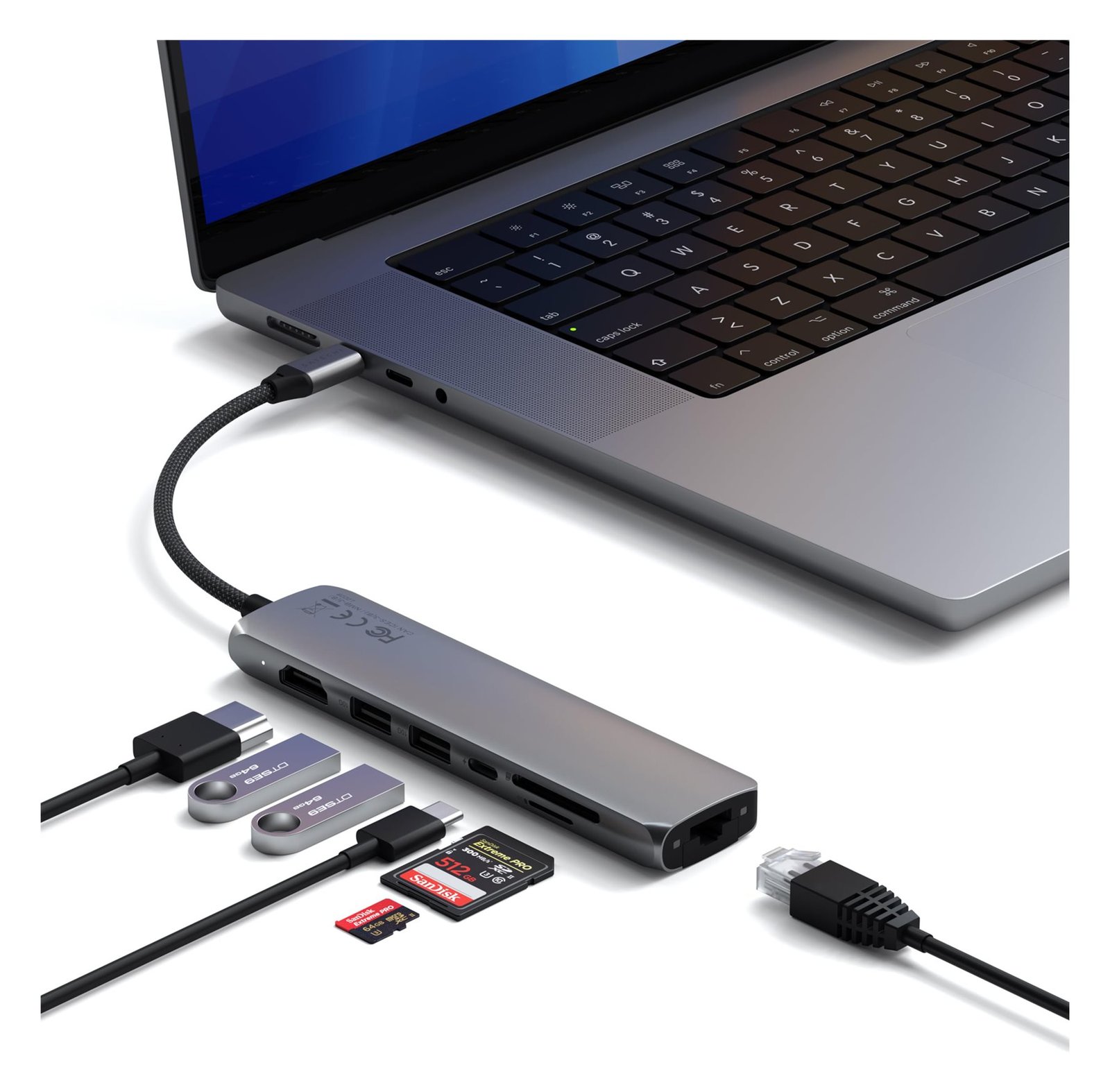 Satechi 7-in-1 - Dockingstation - USB-C / USB 3.2 Gen 2 x 2