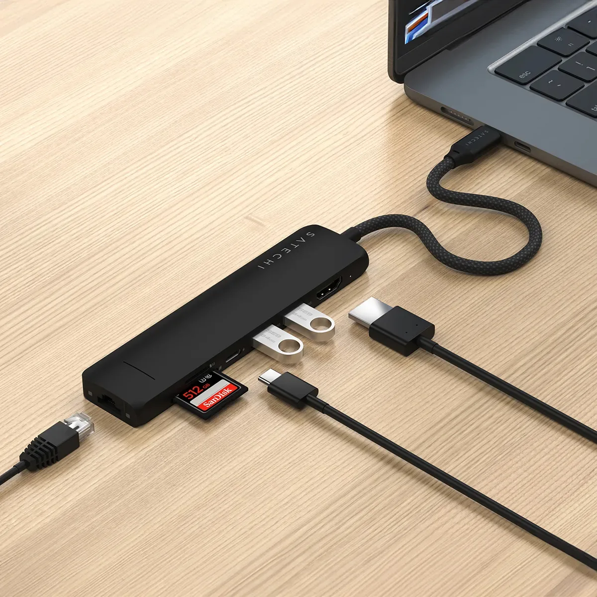 Satechi 7-in-1 - Dockingstation - USB-C / USB 3.2 Gen 2 x 2, Ansicht 4