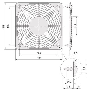 SCHROFF FAN GUARD SNAP-IN TYPE von LumaTech