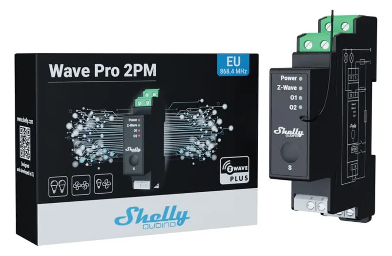 Shelly · Hutschiene·Wave Pro 2PM· Relais· max, Ansicht 2