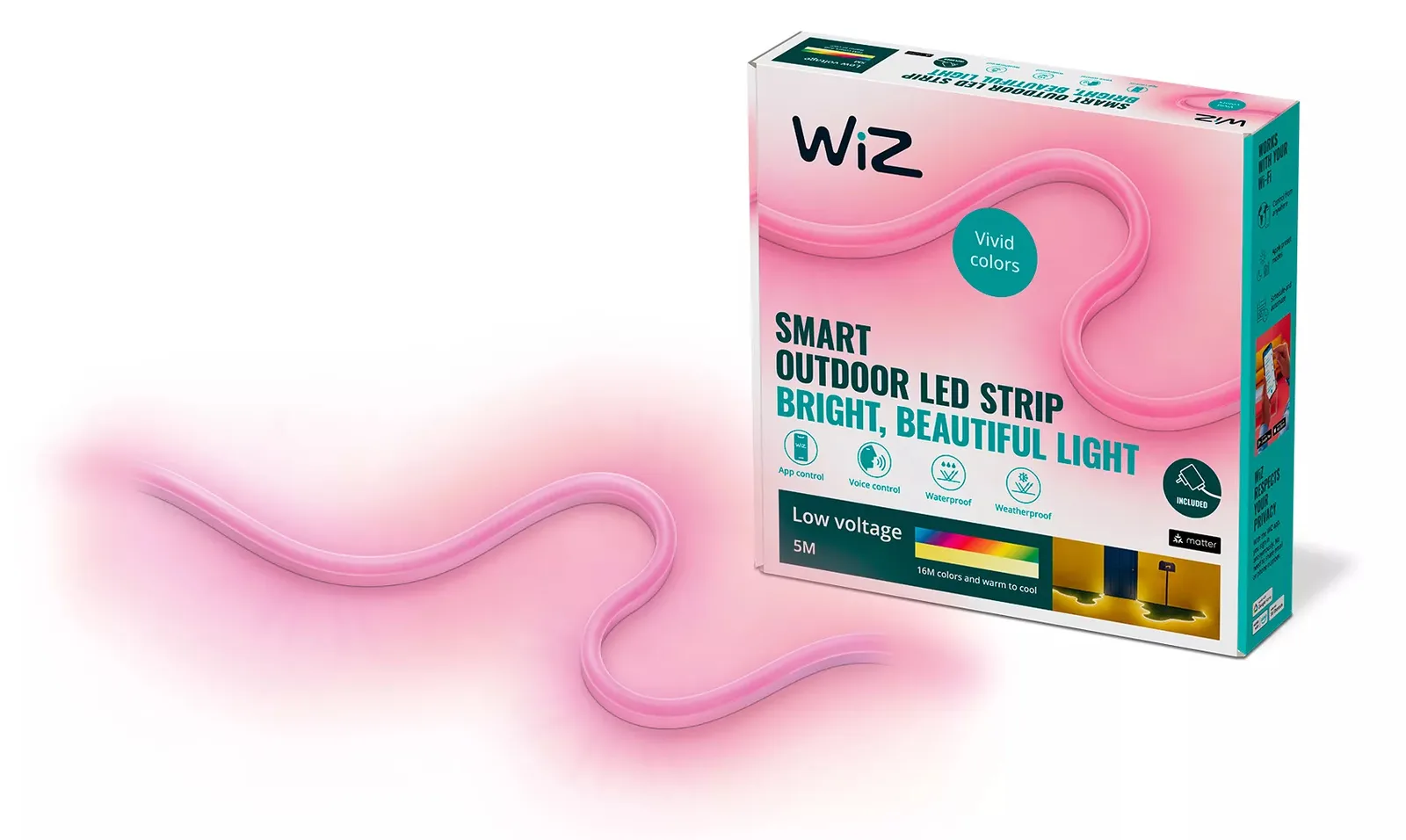 Signify WiZ Lichtleiste für den Außenbereich - Intelligenter Leuchtstreifen - WLAN - Weiss, Ansicht 2