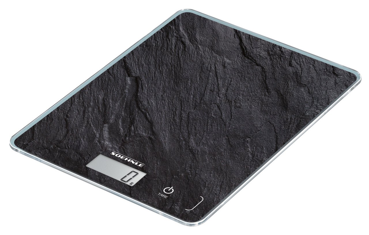 Soehnle Page Compact 300 - Elektronische Küchenwaage - 5 kg - 1 g - Schwarz - Glas - Arbeitsplatte