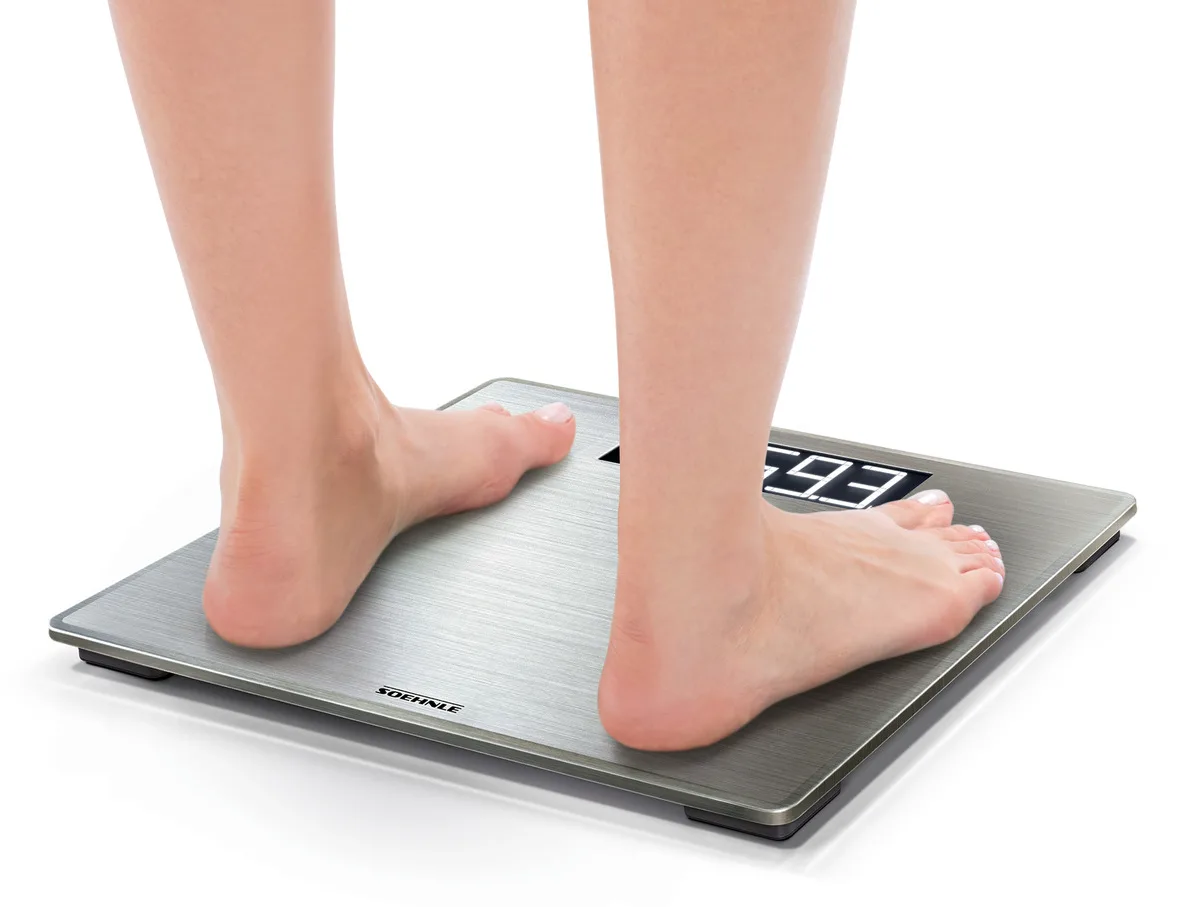 Soehnle Style Sense Safe 300 - Elektronische Personenwaage - 180 kg - 100 g - Edelstahl - kg - lb - ST - Rechteck, Ansicht 2