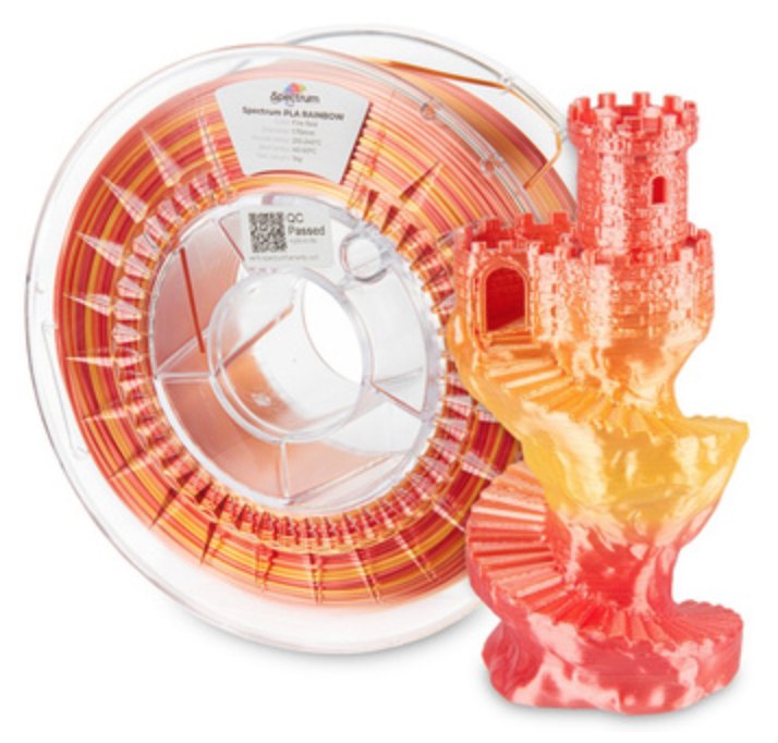 Spectrum Filaments Filament· PLA SILK Rainbow· FIRE RED· 1.75mm· 1kg