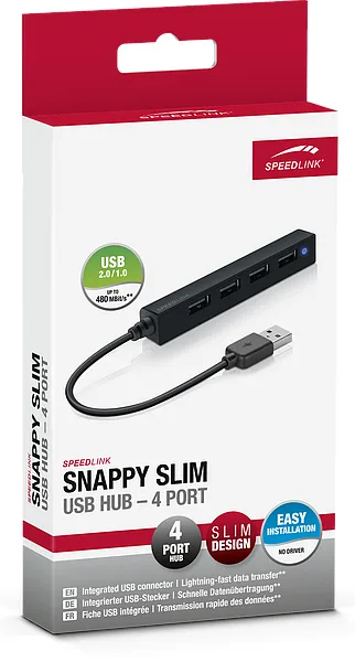 SPEEDLINK SNAPPY SLIM - Hub - 4 x USB 2.0 - Desktop, Ansicht 2