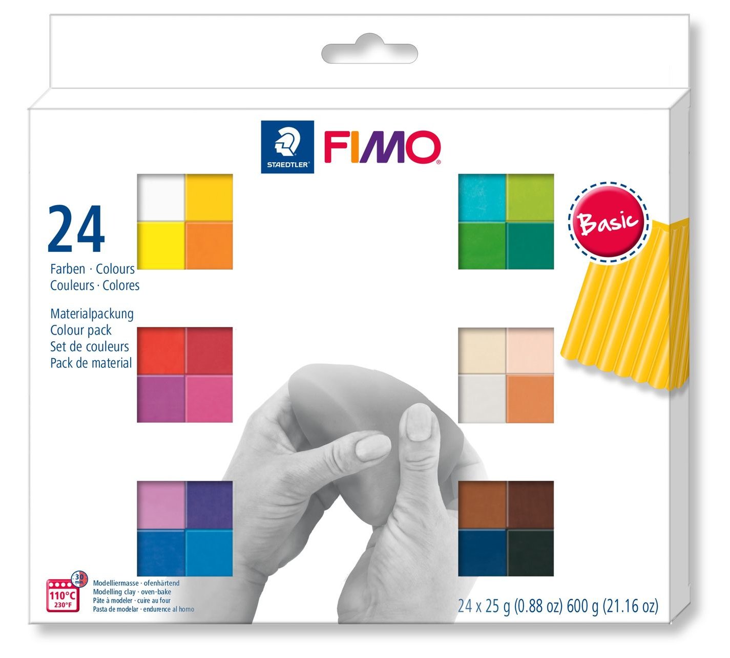 STAEDTLER FIMO 8023 C - Modellierton - Gemischte Farben - Erwachsener - 24 Stück(e) - 110 °C - 30 min