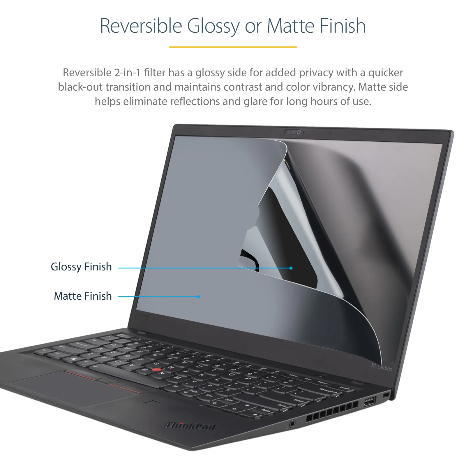 StarTech.com 15.6-inch 16:9 Gold Laptop Privacy Screen, Reversible Filter w/Enhanced Privacy, Computer Security Filter, Ansicht 4