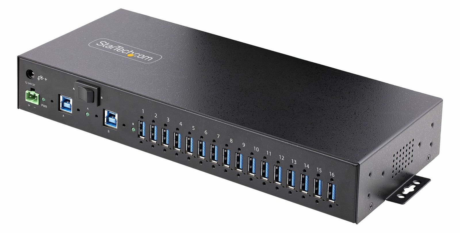 StarTech.com 16-Port Industrial USB 5Gbps Hub with Power Adapter, Metal Enclosure, Mountable, ESD Protection