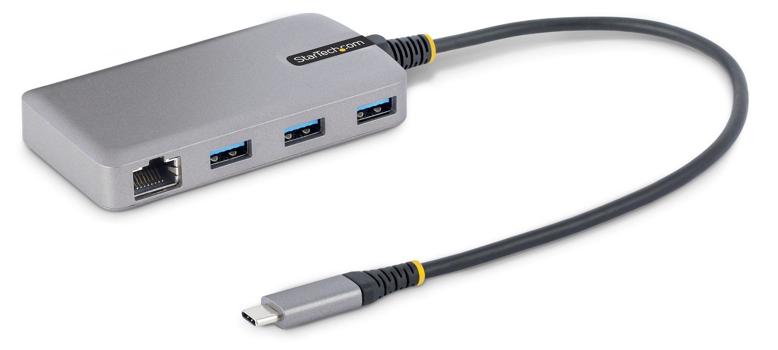 StarTech.com 3-Port USB-C Hub with Ethernet, 3x USB-A Ports, Gigabit Ethernet, USB 3.0 5Gbps, Bus-Powered