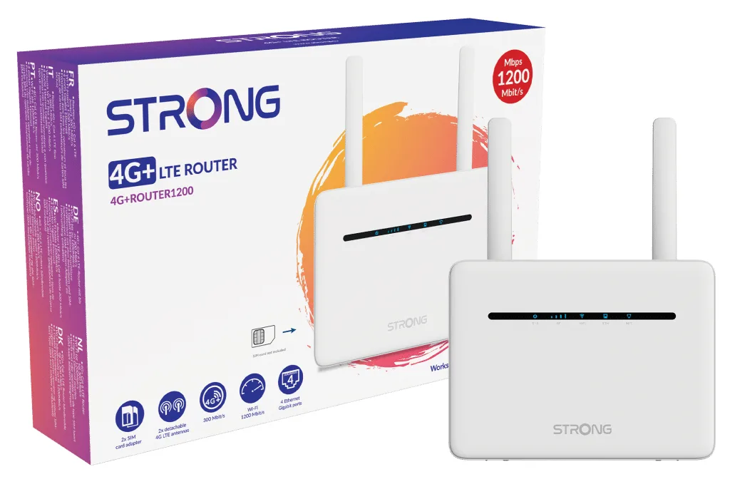 Strong 4G+ROUTER1200 - Router für Mobilfunknetz - Weiß - Haus - Gigabit Ethernet - 10,100,1000 Mbit/s - IEEE 802.11ac -…, Ansicht 2