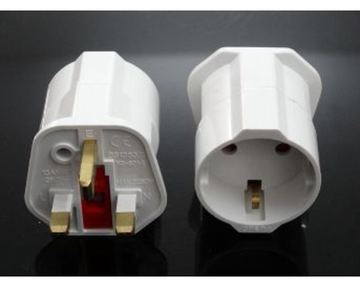 Synergy 21 135137 Netzstecker-Adapter Typ D (VK) Typ F Weiß von LumaTech