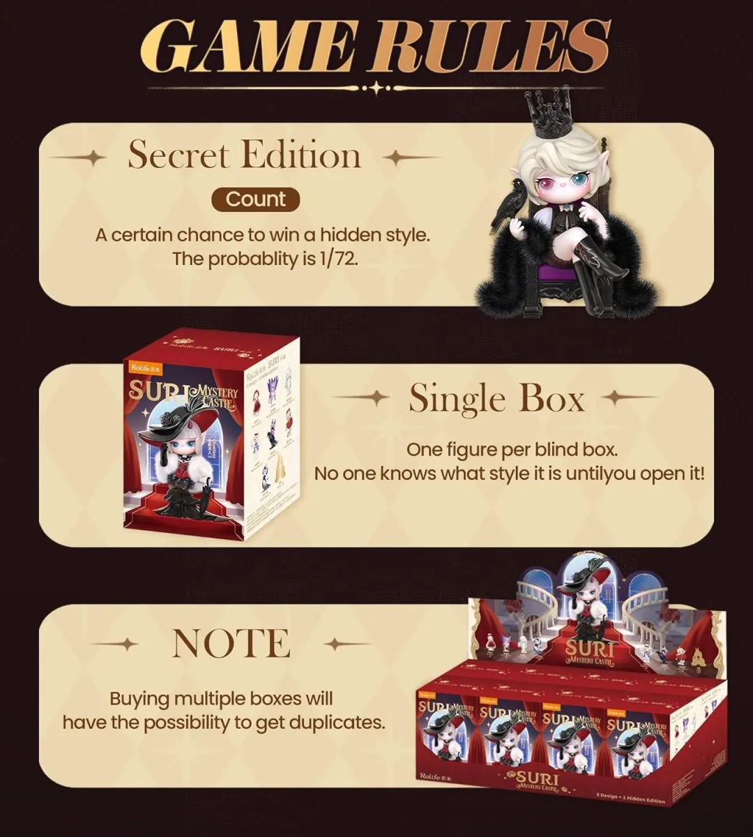 Rolife Mysteriöses Schloss Blind Box 1 Stück Zufällige Anime Action Figur 7.5 cm - 13.5 cm Sammelfigur Spielzeug Geschenk für Sammler — Bild 4
