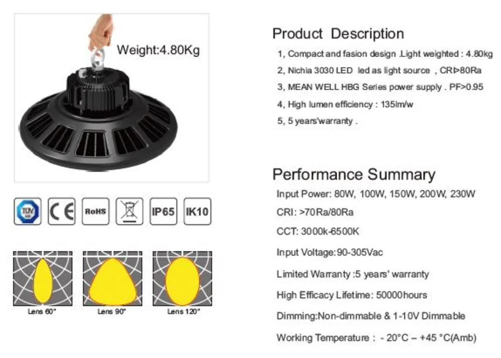 Synergy 21 S21-LED-UFO0025 200W A++ Kaltweiße LED-Lampe, Ansicht 2