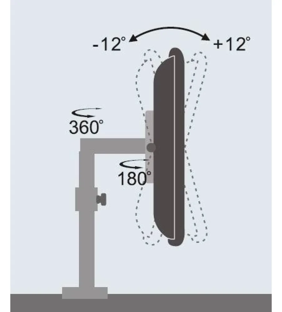 Techly Befestigungskit (Spannbefestigung für Tisch, Halterung für Display, Schwenkarm) für LCD-Display - Schwarz, Ansicht 4