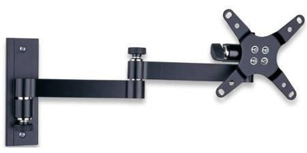 Techly LED 100 - Befestigungskit (Schwenkarm-Wandhalterung) für LCD TV - Schwarz - Bildschirmgröße: 33-76.2 cm (13-30)