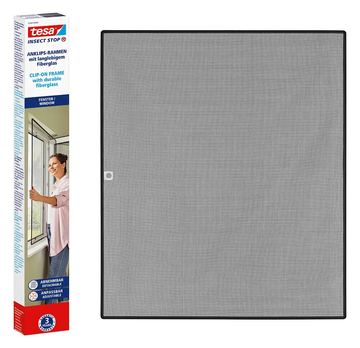 Tesa Fliegengitter Insect Stop Clip On anthrazit 1.0 x 1.2 m