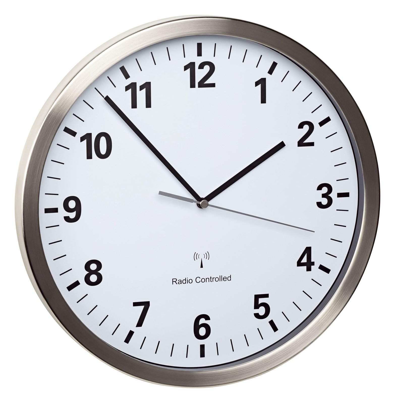 TFA 60.3523.02 - Wand - Quarzuhr - Rund - Silber - Weiß - Edelstahl - Glas
