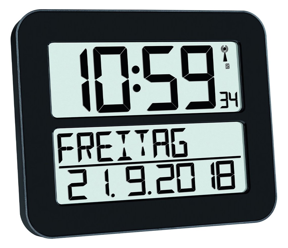 TFA TimeLine MAX - Digitaler Wecker - Schwarz - Kunststoff - Akku - AA - 258 mm