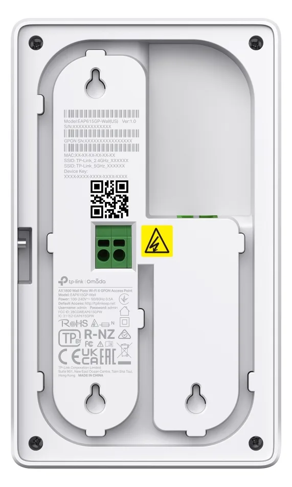 TP-LINK AX1800 Wall Wi-Fi 6 GPON AP - Access Point - Access Point - 1,2 Gbps, Ansicht 3