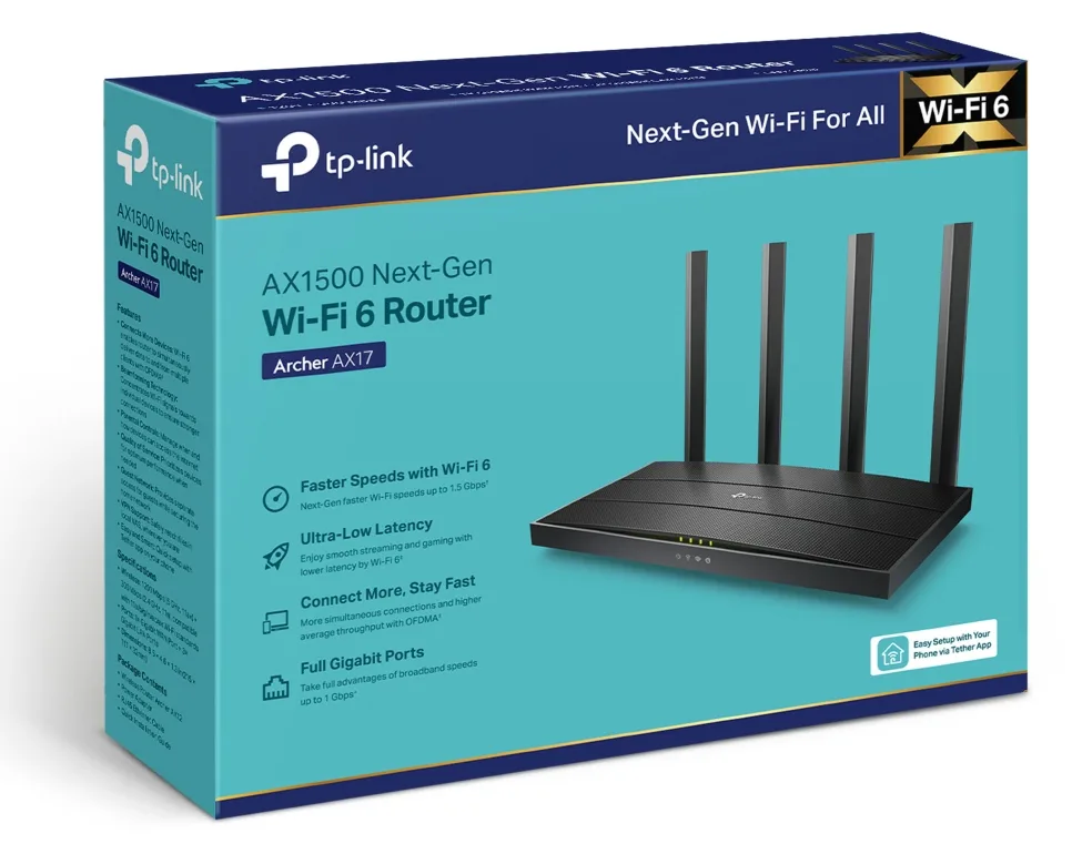 TP-LINK Maršrutizatorius WRL ROUTER 1500MBPS/ARCHER AX17 TP-LINK, Ansicht 4