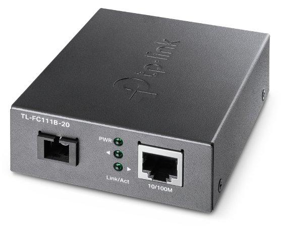 TP-LINK TL-FC111B-20 - Medienkonverter - 100Mb LAN - 10Base-T, 100Base-TX, WDM - SC/UPC Einzelmodus / RJ-45