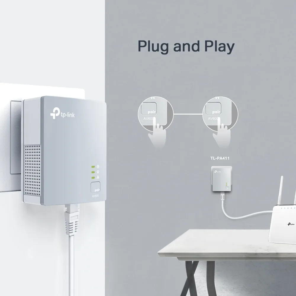 TP-LINK TL-PA411KIT AV500 Nano Powerline Adapter Starter Kit - Powerline Adapterkit HomePlug AV (HPAV), Ansicht 4