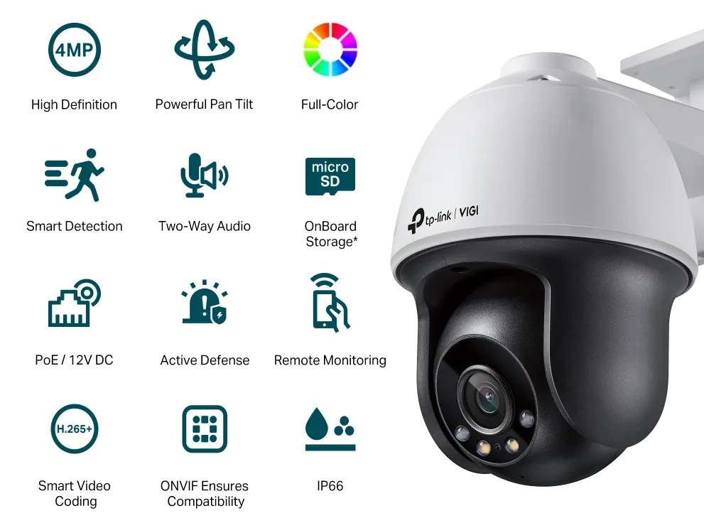 TP-LINK VIGI C540 4mm 4MP Full-Color Pan/Tilt Network Camera - Netzwerkkamera, Ansicht 4