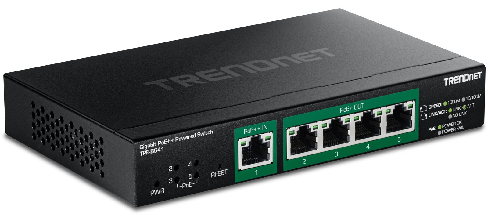 TRENDnet 5-PORT GIGABIT POE++ POWERED - Switch - 1 Gbps