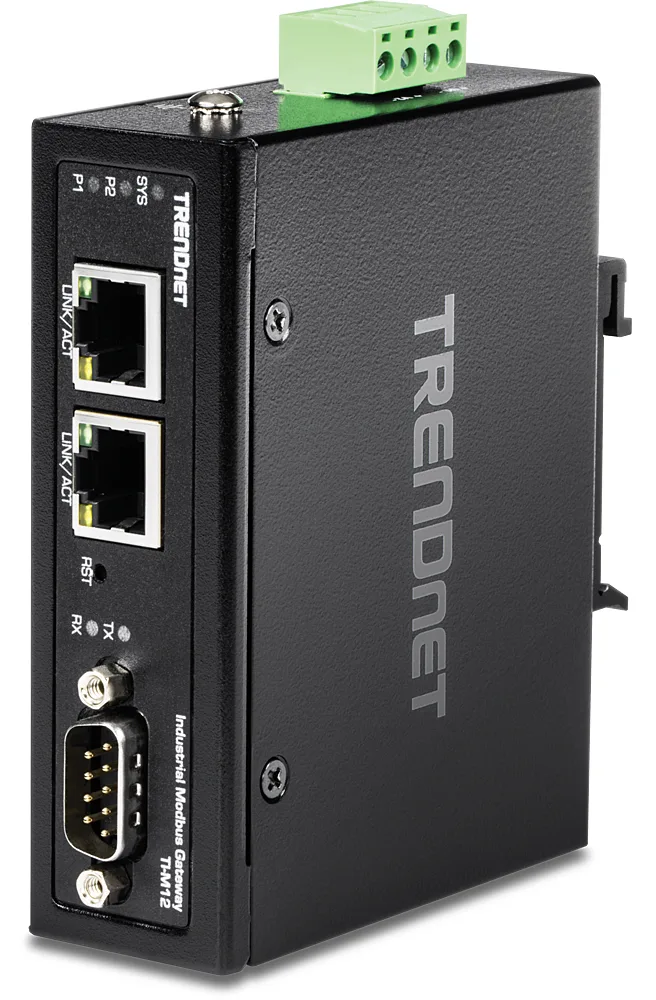 TRENDnet TI-M12 - Gateway - industriell - 100Mb LAN, Modbus, RS-442, RS-485, RS-232, Ansicht 2